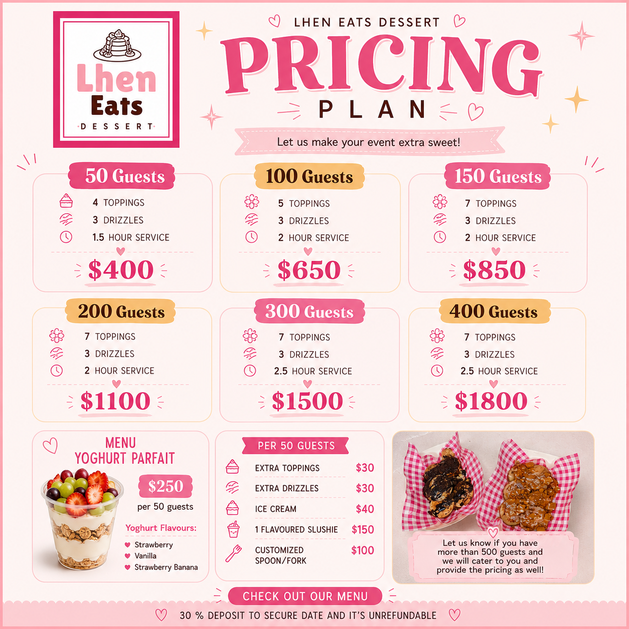Event pricing flyer